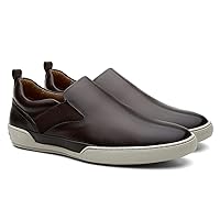 Mens Leather Slip Ons Flat Sneakers Comfort Day to Day