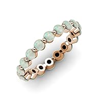 Floating Opal Womens Eternity Ring Stackable 1 3/4 ct 14K Gold