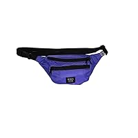 Fanny Pack three Compartment, Holds Wallet, Keys Cellphone, Hidden Back Zipper Pocket, nylon with YKK zipper Made In USA.(Purple)