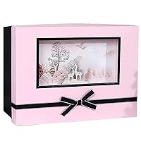 Gife Box， Pink Gift Box with Lids and Cover Ribbon and Shredded Paper Fill for Chrismas,Weddings,Brithdays,Valentines Day (10.23x7.48x4.72)