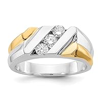 14k Two tone Gold Diamond Mens Ring Size 10 Jewelry Gifts for Men
