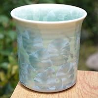 Flower Crystal Shochu Cup Green Ceramic