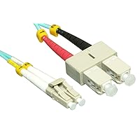 LC/SC Fiber Optical Cable, 3 Meter, 10G OM3 Multi-Mode Duplex, Aqua Color