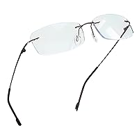 LifeArt Blue Light Blocking Glasses, Computer Reading Glasses, Anti Blue Rays, Reduce Eyestrain, Rimless Frame Tinted Lens with diamond, Stylish for Men and Women (Brown, 2.75 Magnification)