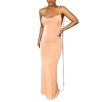 Women's Dresses Summer Dress Clothing Fashion Sexy Backless Slim Fit Bag Hip Temperament Dress(Rose Gold,Small