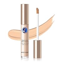 Under Eye Concealer Makeup Full Coverage Waterproof Brightener Up to 24 Hour Wear with Multi-active Skincare Benefits Treatment Concealer for Dark Circles Acne Marks Imperfections Soft Matte Finish Nude Beige 0.18 Fl Oz