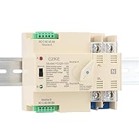 YCQ5-100 2P Automatic Transfer Switch Din Rail 50/60Hz 63A/100A AC 220V ATS PV System Power to City Power (Color : YCQ5-100-2P, Size : 63A)