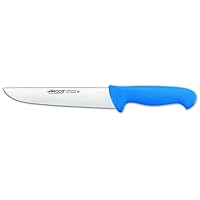 ARCOS Butcher Knife 8 Inch Nitrum Stainless Steel and 210 mm blade. Professional Cooking Knife For Cutting Meat, Fish and Vegetables. Ergonomic Polyoxymethylene Handle. Series 2900. Color Blue