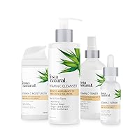 InstaNatural Vitamin C Skin Care Set with Vitamin C Facial Cleanser, Toner, Serum and Moisturizer for Hydrating, Anti Aging and Brightening