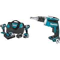 Makita XT269M 18V LXT Lithium-Ion Brushless Cordless 2-Pc. Combo Kit (4.0Ah) with XSF03Z 18V LXT Lithium-Ion Brushless Cordless 4,000 RPM Drywall Screwdriver