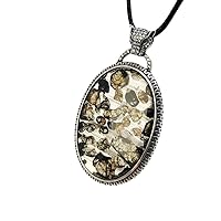 Brenham pallasite Meteorite Pendant Natural olive meteorite S925 silver necklace Jewelry TB312