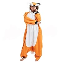 Animal Fox Pajamas Costume Unisex Adult Cosplay Jumpsuit
