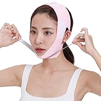 Women Face Slim V-Line Lift Up Belt Slimming Chin Cheek Slim Lift Up Mask V Face Line Belt Anti Wrinkle Facial Strap Band (Pink), 1.0 Count