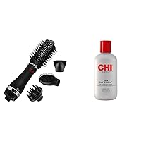CHI Volumizer 4-in-1 Blowout Brush | Ceramic and Ion Technology | Black & Infra Silk Infusion, 6 Fl Oz