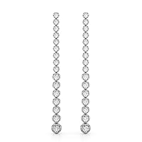 3 1/5 CTW Diamond Dangle Earrings in 14K White Gold