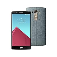 LG G4 H815 5.5-Inch Factory Unlocked Smartphone with Genuine Leather (Leather Skyblue) - International International Version No Warranty