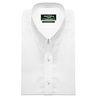 White Spear Goodfellas Long Point Collar Classic Design Daggar Wedding Groom Vintage Men's Long Sleeves 100% Cotton Shirt