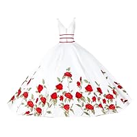 Red Flower Embroidery Patterned V Neck Satin A line Wedding Quinceanera Dresses Mexican 2024 Sweet 15 Dress