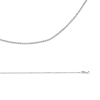 Wheat Necklace Solid 14k White Gold Chain Flat Open Link Cable Polished Fancy Thin 1.3 mm 22 inch