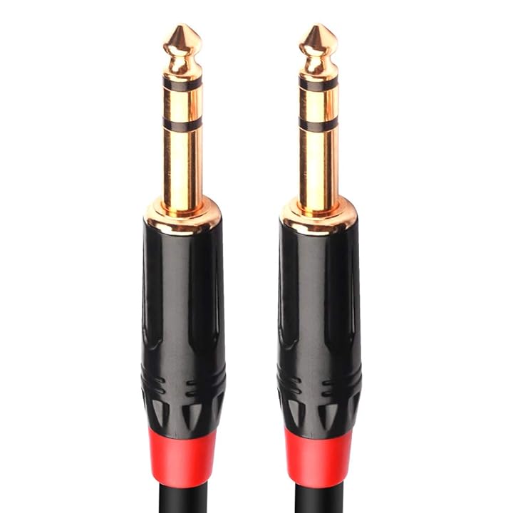 TISINO 1/4 inch TRS Cable Heavy Duty 6.35mm Male to Male Stereo Jack Balanced Audio Path Cord Interconnect Cable 10 feet/3 Meters 
