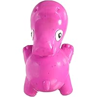 3-Play Hippo Dog Toy, Ecolast Post Consumer Recycled Material, Fuchsia