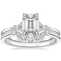 14kt White Gold Accented Engagement Ring Colorless Pure Light Moissanite 1 Carat, Ring Size 3-12