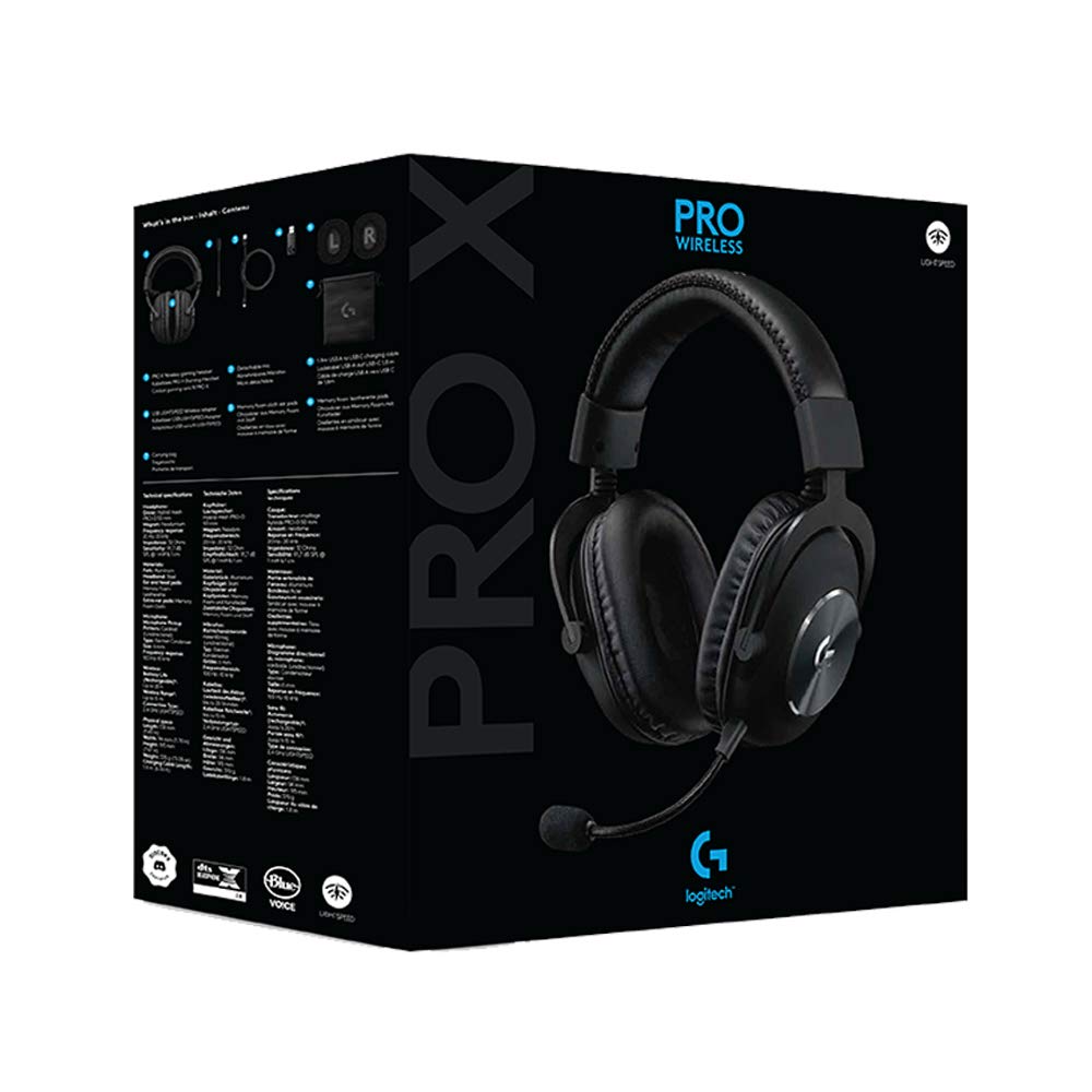 Logitech G PRO X Wireless Lightspeed Gaming Headset with Blue VO!CE Mic Filter Tech, 50 mm PRO-G Drivers, and DTS Headphone:X 2.0 Surround Sound