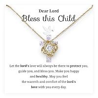 First Communion Jewelry For Girls, Dear Lord Bless This Child Necklace Gift On Her Confirmation Presents For Girls, Christian Jewelry Women Or Christian Necklace Teen Girl Confirmation Necklace With Message Card And Box