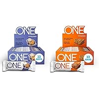 ONE Protein Bars, Blueberry Cobbler, Gluten Free Protein Bars with 20g Protein and only 1g Sugar & Peanut Butter Pie, New and Improved Recipe, Gluten Free Protein Bars