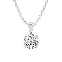 FRIENDLY DIAMONDS 0.50 Carat - 5 Carat IGI Certified Lab Grown Diamond | Martina Solitaire Lab Diamond Pendant Necklace In 14K Or 18K in White, Yellow Or Rose Gold | FG-VS1-VS2 Quality