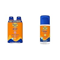 Banana Boat Sport Ultra SPF 50 Sunscreen Spray Twin Pack and SPF 60 Sunscreen Roll On | Oxybenzone Free Sunscreen Bundle with Water Resistant Sun Protection