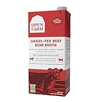 Open Farm Grass-Fed Beef Bone Broth, Food Topper for Both Dogs and Cats with Responsibly Sourced Meat and Superfoods Without Artificial Flavors or Preservatives, 32 oz