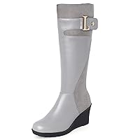 Casual Mid-Calf Boots with Wedge Heel for Women
