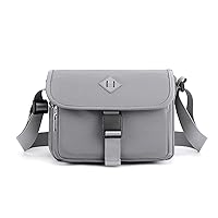 Oichy Anti Thief Crossbody Bag for Women Waterproof Shoulder Bag Casual Nylon Handbag Small Lightweight Travel Purse (Grey)