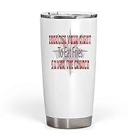 Humorous Gift Funny Exercise with Fries - Fun Gift for French Fry Lovers - Exercise Quote on 20 Oz White Stainless Steel Fat Tumbler
