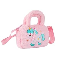 Plush Unicorn Purse Wallet Crossbody Bag Princess Handbags Shoulder Messenger Bag for Kids Girls Toddlers
