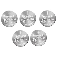 Panasonic Pack of 5 Cell Power CR2450 Lithium Button Cell Battery 3 V