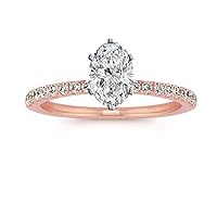 925 Sterling Silver Rose Gold Finish 2 Ct. Diamond Solitaire Engagement Wedding Ring Size 14.5