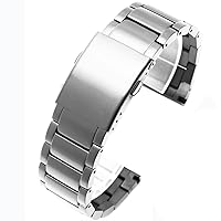 for Diesel DZ4316 DZ7395 DZ7305 DZ7330 4358 Watch 24mm 26mm 28mm 30mm Duty Stainless Steel Strap for Men Watchband (Color : A-Silver, Size : 30mm)