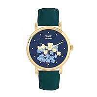 Blue Flower Bloom Watch Ladies 38mm Case 3atm Water Resistant Custom Designed Quartz Movement Luxury Fashionable