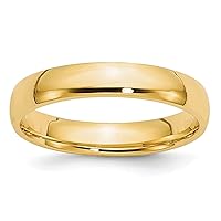 Jewels By Lux Solid 10k Yellow Gold 4mm Lightweight Comfort Fit Wedding Ring Band Available in Sizes 5 to 7 (Band Width: 4 mm)