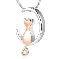 Cat Cremation Jewelry Urn Necklace for Ashes for Pet Memorial Ash Jewelry Keepsake Cute Cat Urn Pendants for Animal Ashes Necklace Memorial Jewellery