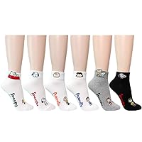 For Women Girls Colorful PEANUTS Character Cartoon Crew Ankle Sockcs