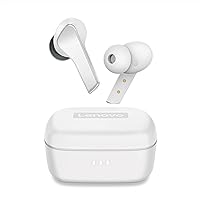 Lenovo Smart True Wireless Earbuds - Smart Switch Fast Pair - Active Noise Cancelling Earphones with Wireless Charging Case - 28 Hrs Playtime Headphones - 6 Built-in Mics - Bluetooth - White