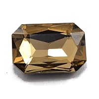 The Design Cart Golden/LCT Rectangle Shaped Glass Stone (13 mm x 18 mm) (1 Gross)