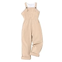 Girl's 2 Piece Outfits Button Knot Overall Romper Jumpsuit Set with Sleeveless Basic Tank Top