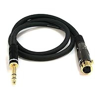 Monoprice 104771 15-Feet Premier Series XLR Female to 1/4-Inch TRS Male 16AWG Cable gold