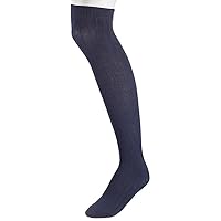 Boys Classical Ribbed Over the Knee Extra Soft Cotton Knit Dress Socks - Navy (Size 8-9)