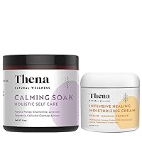 Thena Organic Calming Bath Soak and Intensive Healing Moisturizing Cream Bundle