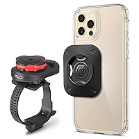 Spigen Gearlock Stem Bike Mount with Universal Adapter Bundle with iPhone 12 / iPhone 12 Pro Ultra Hybrid Case - Crystal Clear
